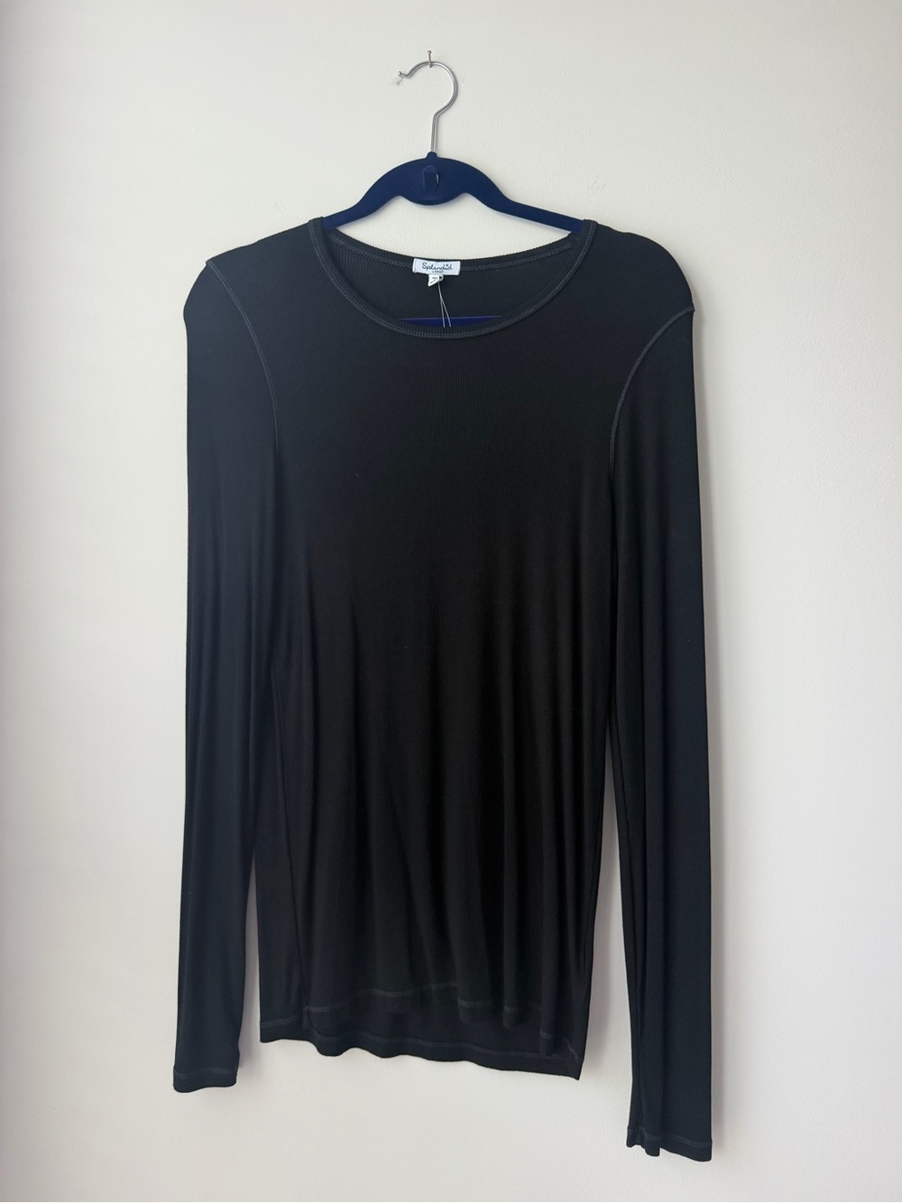 Splendid Black Long-Sleeve Crewneck Top